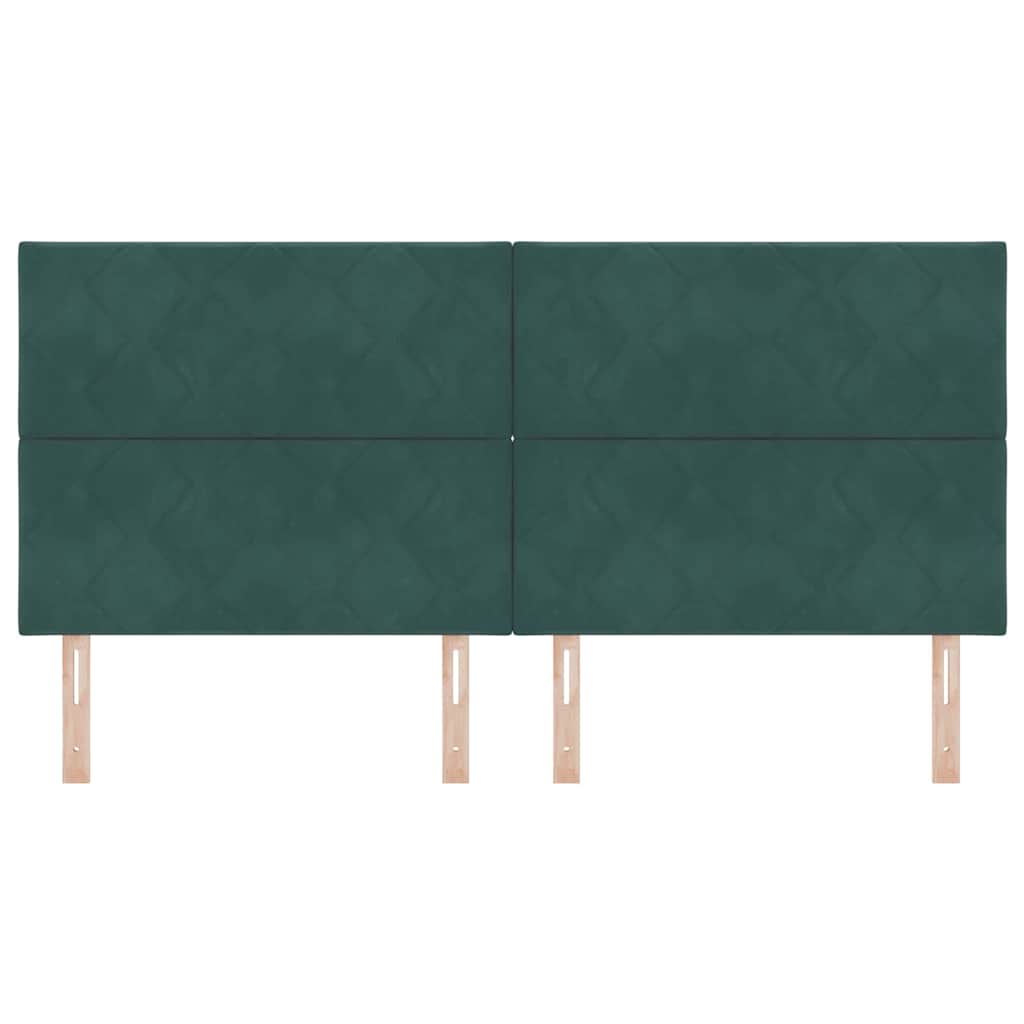 Headboard Wall-mounted Geometric Dark green 200 cm Velvet